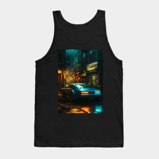 Race Car In Neon Alley Tank Top